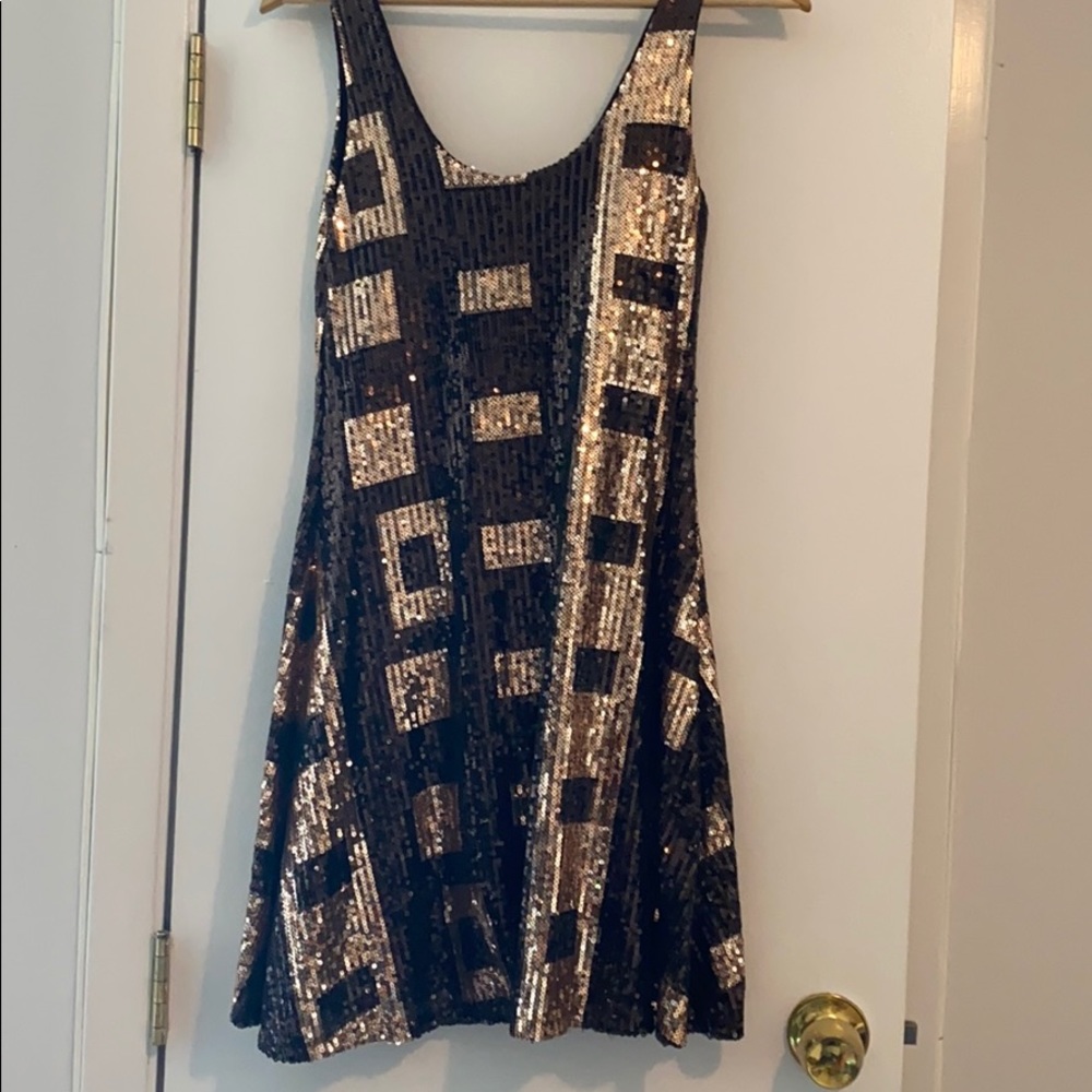 Brown & Tan Sequin Dress